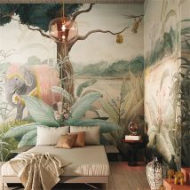 Papeles de pared de fotos de elefante personalizados para sala de estar, tela de pared de construcción, papel de pared escénico de ainforest, arte de fondo para mejorar el hogar