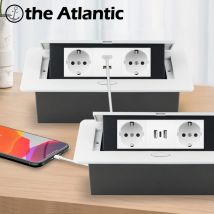 Toma de corriente de escritorio UE con USB A C, enchufe empotrado, regleta de mesa POP-UP, toma de corriente oculta con enchufe para encimera