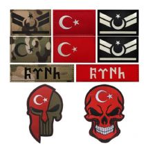 Heißer IR Reflektierende Stoff Türkei Flagge Armband Taktische Moral Rucksack Nacht Identifikation Haken & Schleife Patches für Kleidung