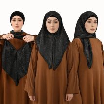 Falten Glänzende Instant Schal Hijabs Plain Womna Muslimischen Hijab Wraps Malaiischen Islam Turban Diamant Luxus Femme Stirnband 68*62 cm