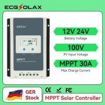 ECGSOLAX 30A MPPT Solarladeregler 12V 24V Batterie Solarpanel Regler Tracer AN Serie Max PV 60VDC 100VDC