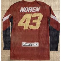 Kawasaki Sommer Motorrad Langarm T-Shirt # 43 NOREN Schnelltrocknend, atmungsaktiv, dünn, Sport, Outdoor, bequem, trendig