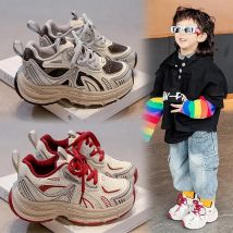 Kinder Sportschuhe Mesh Atmungsaktive Jungen Mädchen Laufschuhe Haken & Schleife 2025, Neue Mode Kinder Turnschuhe Dicke Weiche Sohle Trendy
