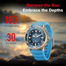 NORTH EDGE TRITON Neu eingetroffene Taucheruhr für Herren, Sonne, solarbetriebene Quarz-Armbanduhr, 300 m wasserdicht, Uhren für Herren
