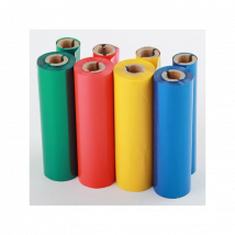 2 Rollen kleines, farbiges Wachsharzband, 110 mm Breite, für Thermotransfer-Drucker, Aufkleber, mattes Silber, PET, PP, Goldetikett
