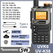 Quansheng UV-K6 krótkofalówka 5W Radio typu C Charge UHF DTMF FM Scrambler NOAA częstotliwość