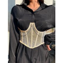 Sexy Korsett Unterbrust Frauen Gothic Korsett Top Kurve Former Modellierung Gurt Abnehmen Taille Gürtel Kette Spitze Korsetts Bustiers