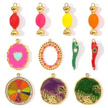 3 pz/lotto In Acciaio Inox Colorato Caramella Peperoncino Collana Del Pendente Delle Donne di Smalto Cuore Foglia di Limone Braccialetto Fai Da Te Pendenti E Ciondoli Amore Gioielli