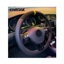 Non-Slip Black Leather Suede Car Steering Wheel Cover Braid For Volkswagen Golf 7 VW Mk7 New Polo Jetta Passat B8 Tiguan Sharan