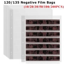 10/20/30/50/100/200 pezzi 120mm 35/135mm Sacchetti per pellicole negative Pagine di tratti senza acidi Preservatori protettivi trasparenti
