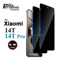 Anti Spy Screen Protector For Xiaomi 14T Pro, Tempered Glass Privacy Peep Scratch 9H Case Friendly High Aluminum mica