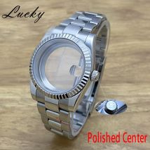 36 mm 40 mm Gehäuse, poliertes Mittelarmband, Saphirglas, Kristall, geeignete S-Krone, passend für NH34 NH35 NH36 ETA2824 PT5000 Uhrwerk