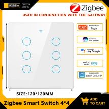 Tuya 4x4 Brasilien Zigbee RF433 Smart Switch Brasilien Touch Sensor Smart home 4/6 Gang Licht Schalter Arbeit mit Alexa Google Home Alice
