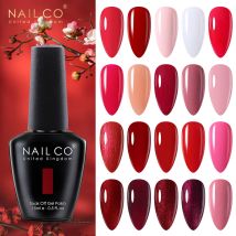 NAILCO Gel-Nagellack, 15 ml, dunkelrote Blutfarben-Serie, Nagelkunst, Glitzer, Maniküre, UV, Lakiery Hyeliusowe Vernis Nails Gel-Design