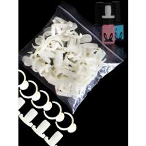 50pcs Nail Art UV Gel Showing Shelf Ring Style for Bottle Nail Tip DIY Polish Color Display Card Practice Training Manicure Tool