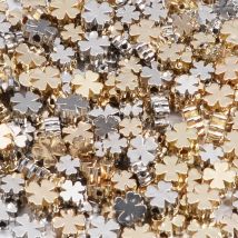 100-200pcs/Lot 6mm 8mm  Gold Color Four Leaf Clover CCB Beads For Jewelry Making Loose  Spacer Bead Diy Handmade Bracelet