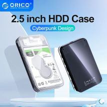 ORICO Typ-C 2,5-Zoll externes Speicher-HDD-Gehäuse SATA 5 Gbit/s Cyberpunk-Design Transparentes HDD-SSD-Festplattengehäuse für PC-Gehäuse