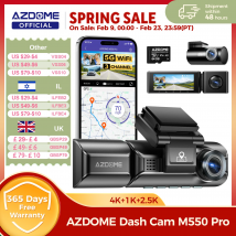 Ulepszony rejestrator samochodowy AZDOME M550 Pro 4K, kamera przednia, Wi-Fi 5.8Ghz, GPS, czujnik G, rejestrator samochodowy DVR, 6 diod IR do widzenia w nocy, monitor parkowania