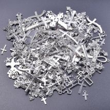 10/20/30 sztuk/partia metalowy kolor srebrny krzyż Charms na materiały do wyrobu biżuterii Chrystus akcesoria Handmade kobiety/mężczyźni wisiorek urok