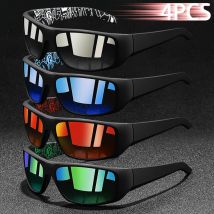 4Pieces Fashion Vintage  Eyewear Fishing Cycling Sports Sunglasses Men Women Running Mountaineering Sport Man Sun Glasses
