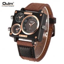 Oulm Marke Neue Stil Einzigartige Designer herren Uhr Hohe Qualität Stoff Leder Quarzuhr Mode Sport Uhr Relogio Masculino