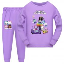 Gabby Doolhouse Pijama Kinder Cartoon Gabby Chat Kleidung Baby Mädchen Langarm Tops Hosen 2 stücke Sets Kinder Casual Nachtwäsche