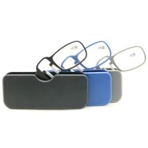 Mini-Lesebrille für Herren und Damen, Nasenklammer-Lesegerät mit Etui, Brillen + 1,5 2,0 2,5