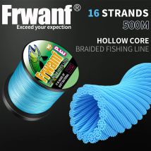 Frwanf 16 Stränge geflochtene Angelschnur, X16, hohler Kern, abriebfeste geflochtene PE-Schnur für Süß- oder Salzwasser-Angelschnur