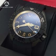 Herren Schwarze Neue Gebürstete Wasserdichte Uhr, AR Saphirglas, Automatische Mechanische Business-Modeuhr