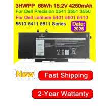 NEW 3HWPP 10X1J N2NLL For Dell Latitude 5501 5401 5511 5510 5411 5410 Precision 3541 3551 3550 Laptop Battery 15.2V 68Wh 4250mAh