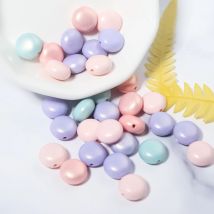 100 stücke Acryl flache runde Perle 10,5mm Macaron gemischte Farbe lose Perlen für Schmuck machen DIY Armband Halskette Material liefert