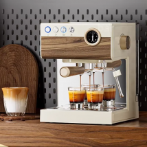 Kaffeemaschine aus Edelstahl, italienischer Haushalt, kleine halbautomatische Kaffeemaschine, Dampf, Milchblase, Konzentration, Büro, Dampf