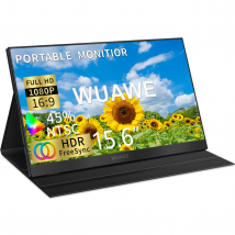 WUAWE Monitor portatile da 15,6 pollici per laptop, 15,6 pollici 1080p72 NTSC 100 sRGB USB C HDMI Schermo esterno per secondo computer da viaggio HDRi