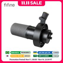 FIFINE USB/XLR Dynamic Microphone with Shock Mount,Touch-mute,Headphone Jack&Volume Control,for PC or Sound Card Recording -K688
