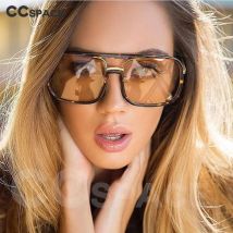 46160 Quadratische Sonnenbrille mit großem Rahmen für Herren und Damen, modische Sonnenbrille, UV400, Vintage-Brille