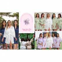 Bridesmaids Robes for Women Silk Satin Kimono Short Robe Bulk Bridal Party Getting Ready Outfits Wedding Sleepwear