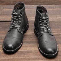 Klassische Frühlings-Leder-Stiefeletten für Herren, 2025, neue Mode, bequeme Herrenstiefel