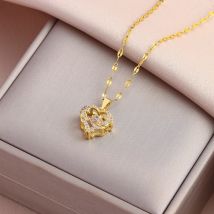 New Sweet Sexy Beating Heart Series Ocean Heart Pendant Necklaces For Women Female Stainless Steel Neck Chain Jewelry Wholesale