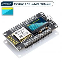 Scheda di sviluppo NodeMCU ESP8266 con display OLED da 0,96'', CH-340, modulo WiFi ESP-12E, Micro USB per Arduino/Micropython ESP8266