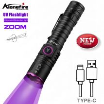Zoom UV latarka LED 365 395nm typ C ładowanie niewidoczny marker atramentowy kot pies mocz pracz rudy pieniądze skorpion światło fluorescencyjne
