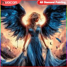 HUACAN Diamant Malerei Cartoon Mädchen Voll Platz/Runde Mosaik Winkel 5D DIY Gemälde Für Innen