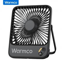 Warmco D3 Portable Desk Fan Rechargeable 10000mAh Battery Personal Fan,Quiet 4 Speed 180° Tilt Folding Small Fan Office Home