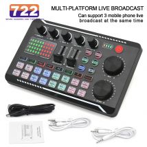 Live Sound Card And Audio Interface With DJ Mixer Effects Voice Changer Bluetooth-compatible Mixer For Live Streaming Singing