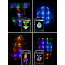 400LEDs Smart Curtain Lights，DIY Music Change Display，for Window Bedroom Decoration RGB Fairy Lights ，Bluetooth App LED String 。