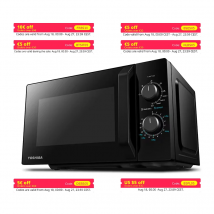 Horno microondas Toshiba con función Crispy Grill y combinación, 5 niveles de potencia, 1000 W de potencia de grill, negro