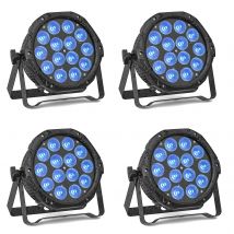 U'King 4PCS Impermeabile LED Par Luce 14x10W LED RGBW DJ Party Light IP65 DMX512 Effetto Illuminazione scenica per Disco Bar Discoteca