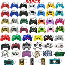 50PCS Schlüsselbund für Jungen Männer Gamepad Schlüsselring Joystick Game Controller Schlüssel Zubehör fit Handtasche Schlüssel Anhänger Freunde Schlüssel geschenke