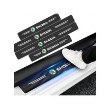 4PCS Carbon Fiber Car Sticker Auto Door Threshold Waterproof Stickers For Skoda Octavia MK2 MK3 2 3 A7 Fabia Karoq Kodiaq Rapid