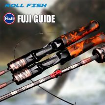 ROLLFISH Massivholzgriff UL Forellen-Angelrute Kohlefaser Spinning Casting Superweiche Angelrute 1,38–1,8 m Schnelle Aktion
