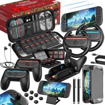 21 in 1 For Switch 2 Case Accessories Gift Pack, 2025 Switch 2 EVA Bundle Kit for Christmas, Halloween, Men Women Luxury Gift